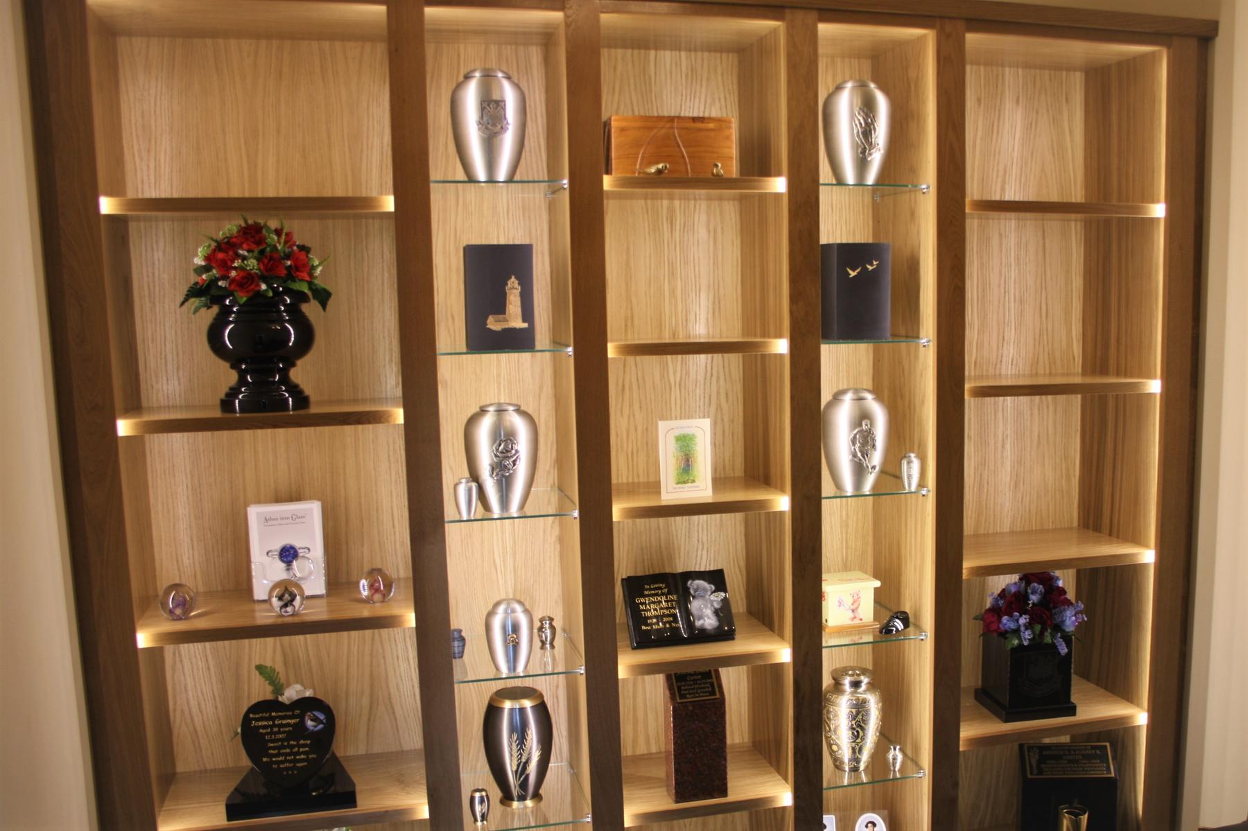 Crematoria display shelves2